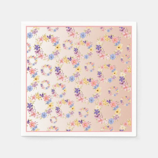 Blumenmuster Papier Napkin Serviette (Vorderseite)