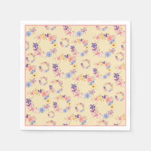 Blumenmuster Papier Napkin Serviette (Vorderseite)