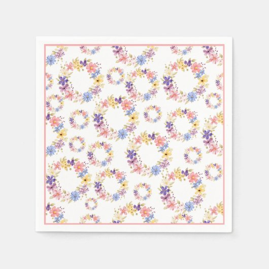 Blumenmuster Papier Napkin Serviette (Vorderseite)