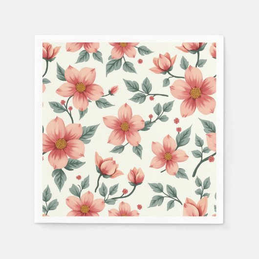 Blumenmuster-Papiertaschentuch Serviette (Vorderseite)