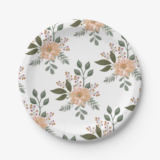Blumenmuster-Papierteller Pappteller (Vorderseite)
