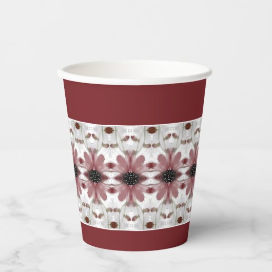 Blumenmuster Pappbecher (Vorderseite)