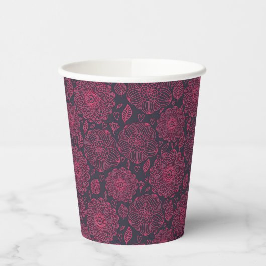Blumenmuster Pappbecher (Links)