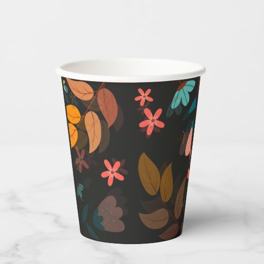 Blumenmuster pappbecher (Vorderseite)