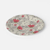 Blumenmuster Pappteller (Schrägansicht)