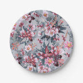 Blumenmuster Pappteller (Vorderseite)