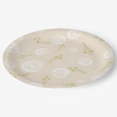 Blumenmuster Pappteller (Schrägansicht)