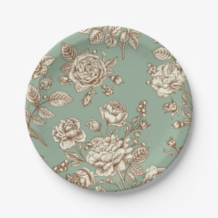 Blumenmuster Pappteller
