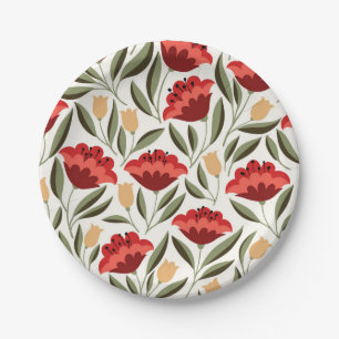 Blumenmuster Pappteller
