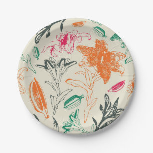 Blumenmuster Pappteller