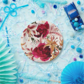 Blumenmuster Pappteller (Party)