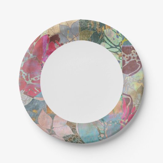 Blumenmuster Pappteller (Vorderseite)