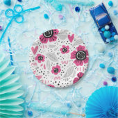 Blumenmuster Pappteller (Party)