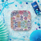 Blumenmuster Pappteller (Party)