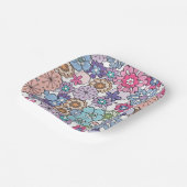 Blumenmuster Pappteller (Gewinkelt)