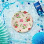 Blumenmuster Pappteller (Party)