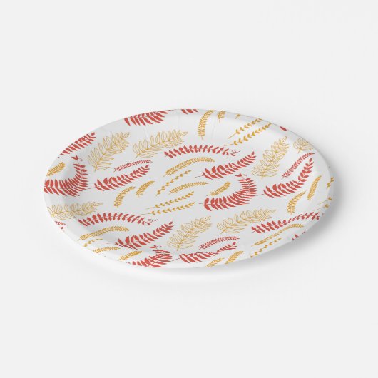 Blumenmuster Pappteller (Schrägansicht)