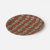 Blumenmuster Pappteller (Schrägansicht)