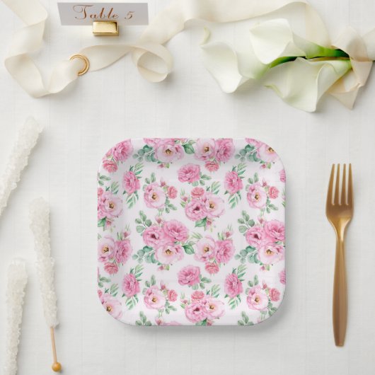 Blumenmuster pappteller (Hochzeit)