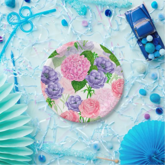 Blumenmuster Pappteller (Party)