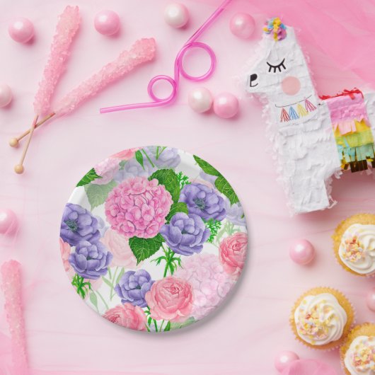 Blumenmuster Pappteller (Party)