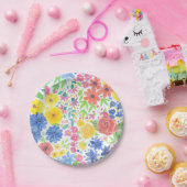 Blumenmuster Pappteller (Party)