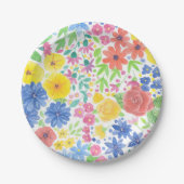 Blumenmuster Pappteller (Vorderseite)