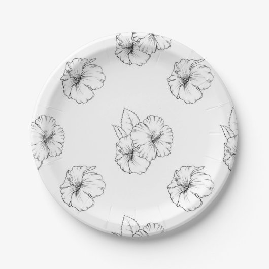 Blumenmuster Pappteller (Vorderseite)