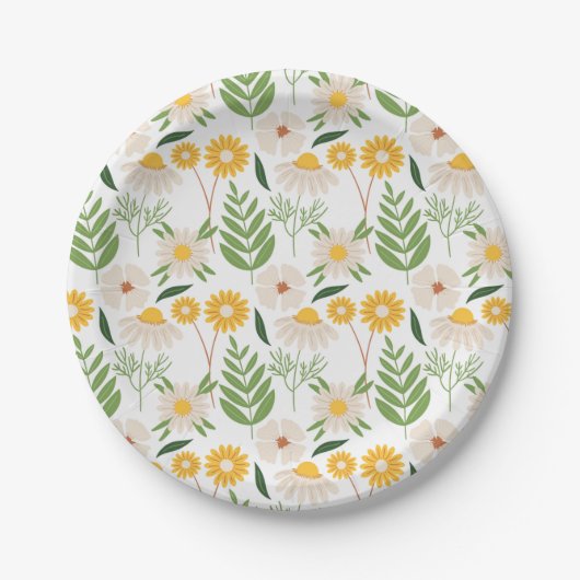 Blumenmuster Pappteller (Vorderseite)