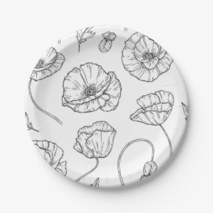 Blumenmuster Pappteller