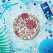 Blumenmuster Pappteller (Party)