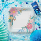 Blumenmuster Pappteller (Party)