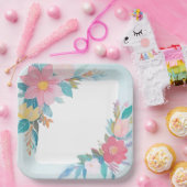 Blumenmuster Pappteller (Party)