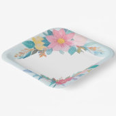 Blumenmuster Pappteller (Gewinkelt)