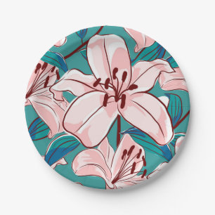 Blumenmuster Pappteller