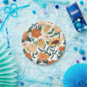 Blumenmuster Pappteller (Party)