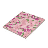 Blumenmuster, pastellviolett und rosa, fliese (Seite)