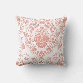 Blumenmuster Peach und White Damask Elegant Kissen
