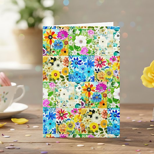 Blumenmuster Personalisiert Geburtstag Karte