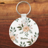 Blumenmuster - Personalisierter Schlüsselanhänger (Vorderseite)