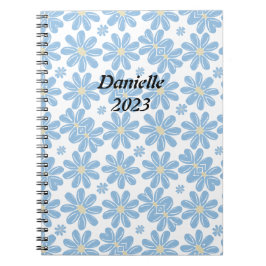 Blumenmuster - Personalisiertes Notebook Notizblock