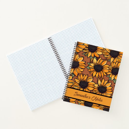 Blumenmuster Personalisiertes Notebook Notizblock (Innenseite)
