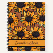 Blumenmuster Personalisiertes Notebook Notizblock (Vorderseite)