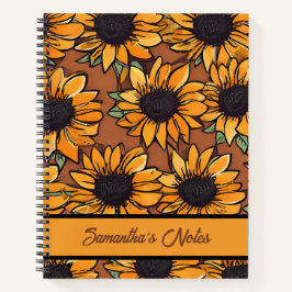 Blumenmuster Personalisiertes Notebook Notizblock