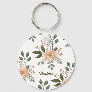 Blumenmuster - Personalisiertes Schlüsselanhänger