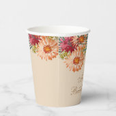 Blumenmuster-Pfirsichdusche Skript Pappbecher (Rechts)