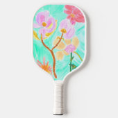 Blumenmuster Pickleball Schläger (Rückseite)