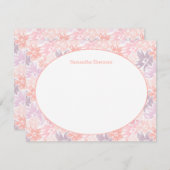 Blumenmuster Pink & Lila Danke Stationierung Einladung (Vorne/Hinten)