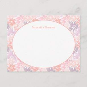 Blumenmuster Pink & Lila Danke Stationierung Einladung