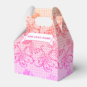 Blumenmuster Pink und Orange Custom Lace Geschenkschachtel
